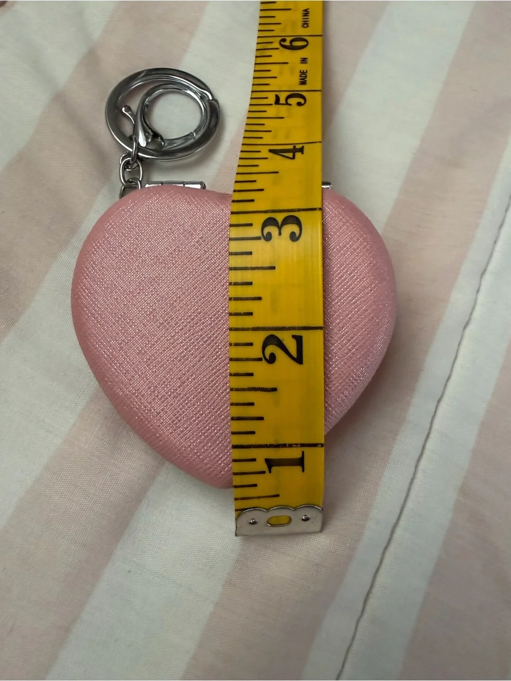 Pink Heart Floral 'Love' Keychain Charm